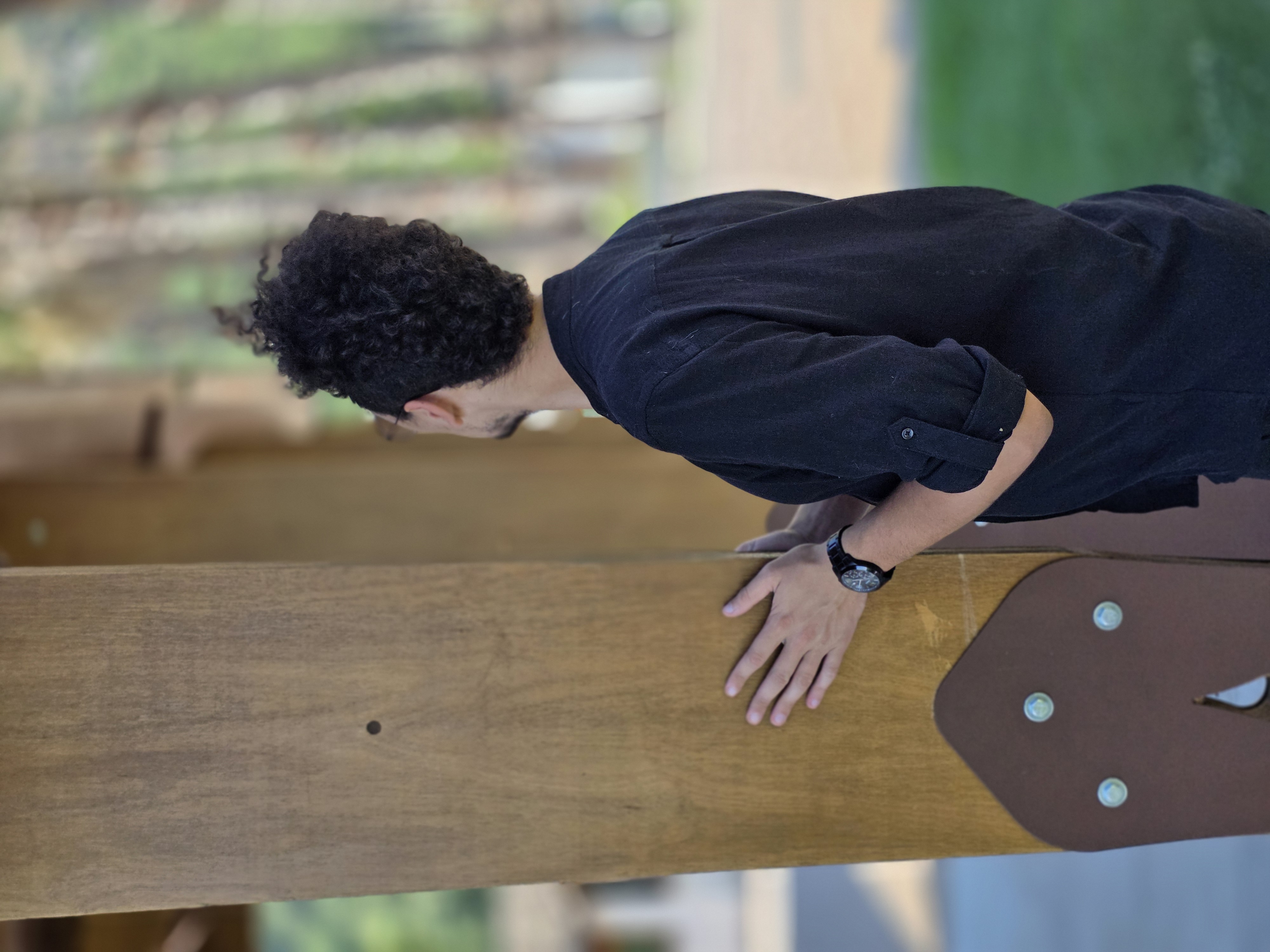 Struttura portante in legno del padiglione